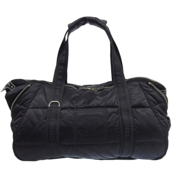 CHANEL Black Logo Boston Bag - Picture 1 of 9